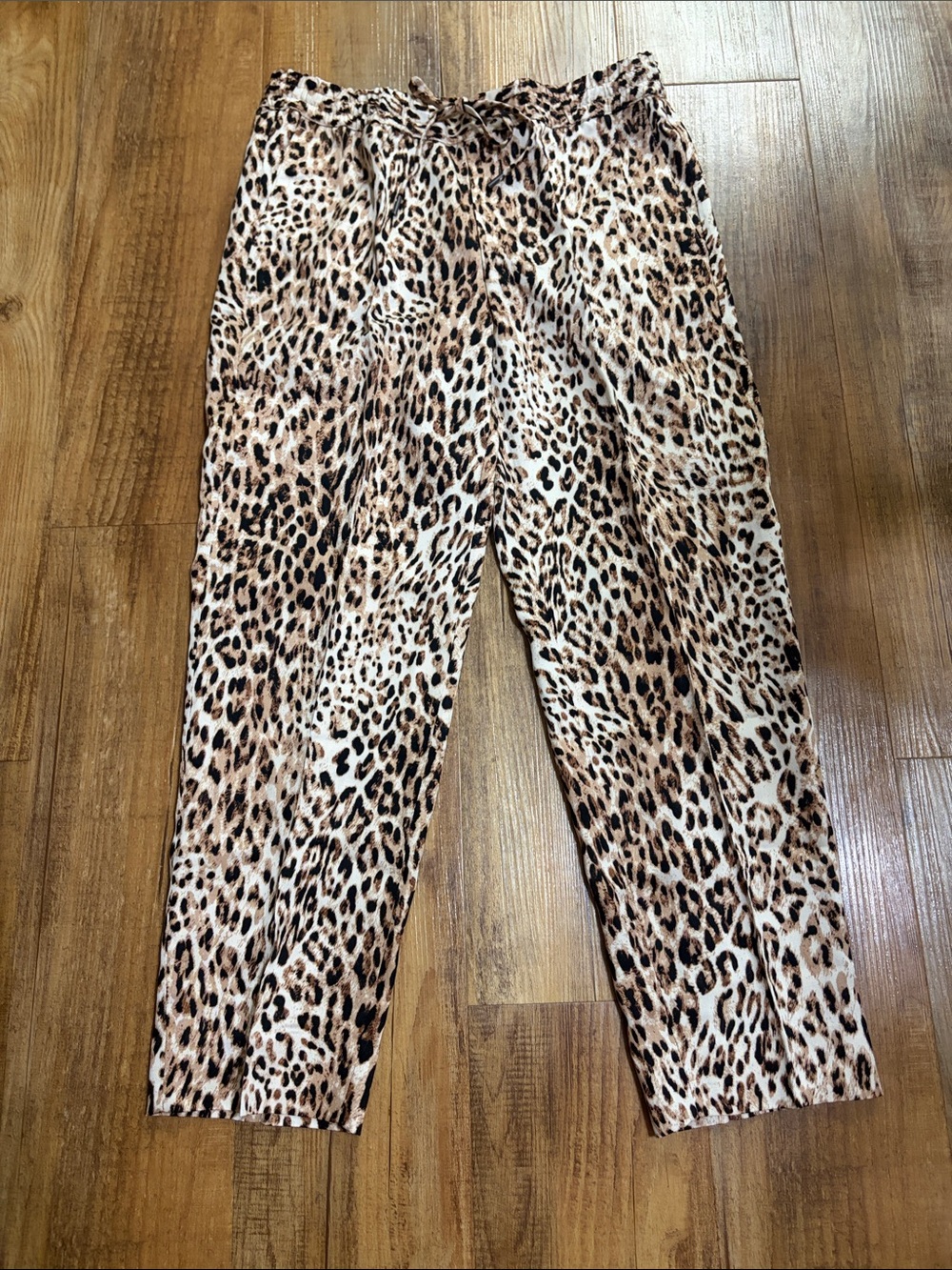 Banana Republic pull on Brown & Black Leopard Print Drawstring Pants size small